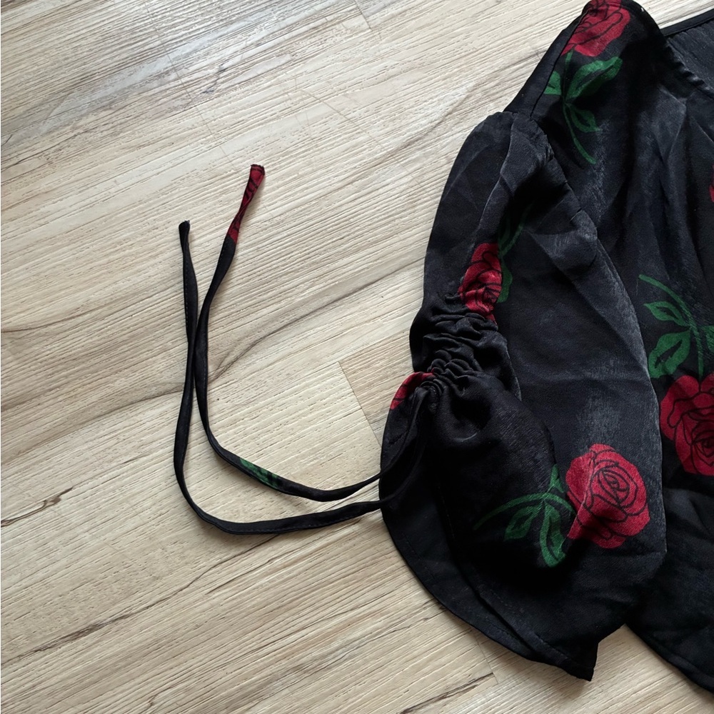 Torrid Rose Floral Midi Brushed Charmeuse Wrap Dress - Picture 8 of 15